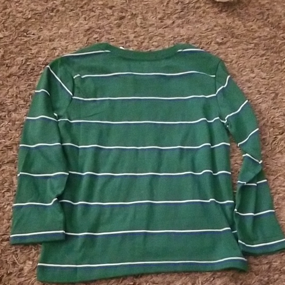 Old Navy Green Striped Kids Shirt - Picture 3 of 3